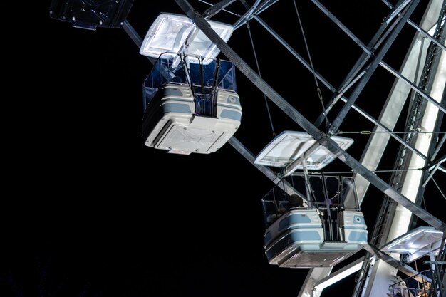 Ferris wheel detail at night