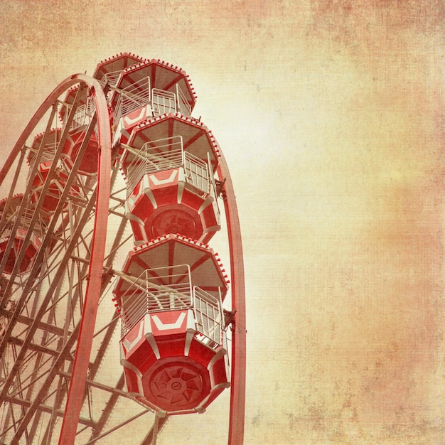 Photo ferris wheel detail retro textured style