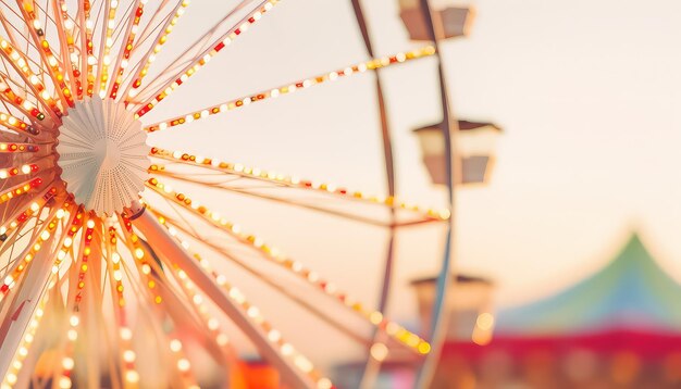 Ferris wheel in the evening concept carnival