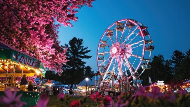 Premium AI Image | Ferris Wheel in Full Bloom