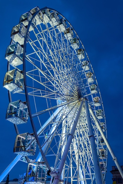 Ferris wheel at night in Podil Kiev