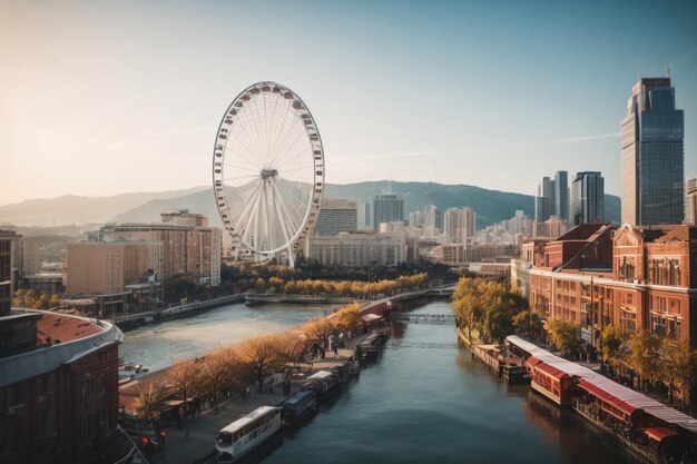 Ferris wheel at sunset