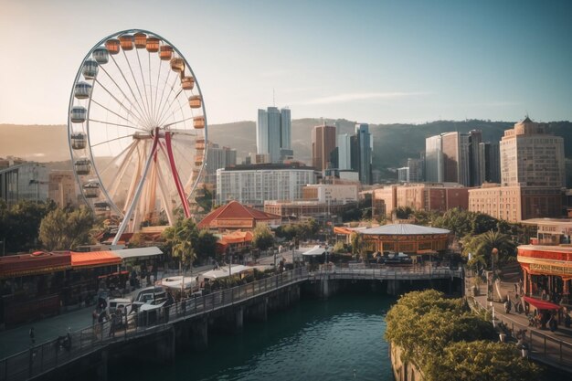 Ferris wheel at sunset