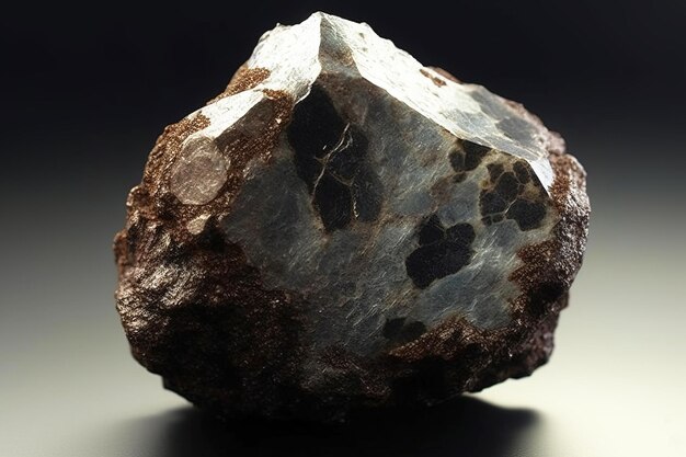 Ferronigerite is a rare precious natural stone on a black background AI generated Header banner