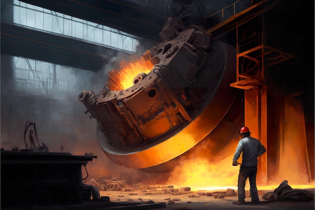 Ferrous metallurgy industry illustration