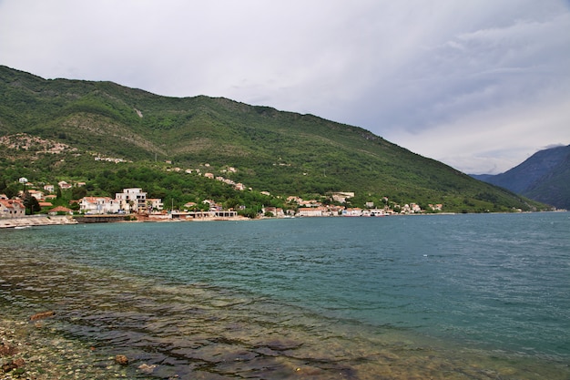 Ferry in Bay of Boka Kotorska, Montenegro, Adriatic Coast