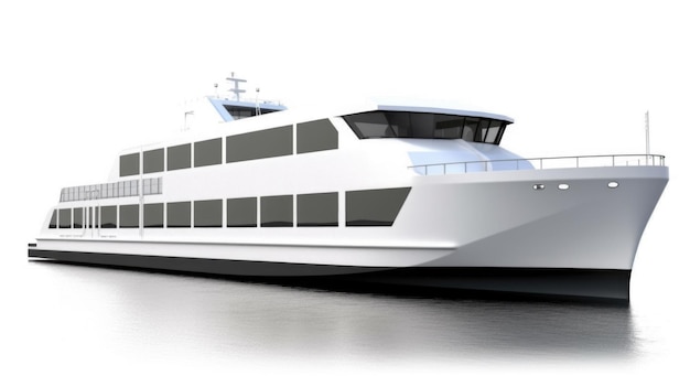 Ferry boat isolated on white background Generative AI
