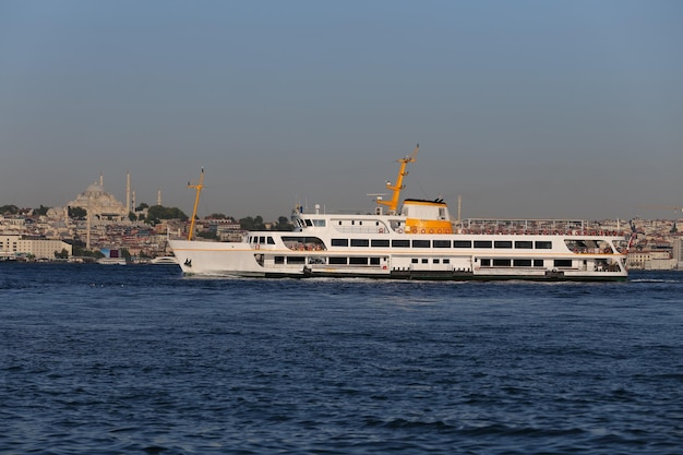 Ferry in Bosphorus Strait Istanbul Turkey