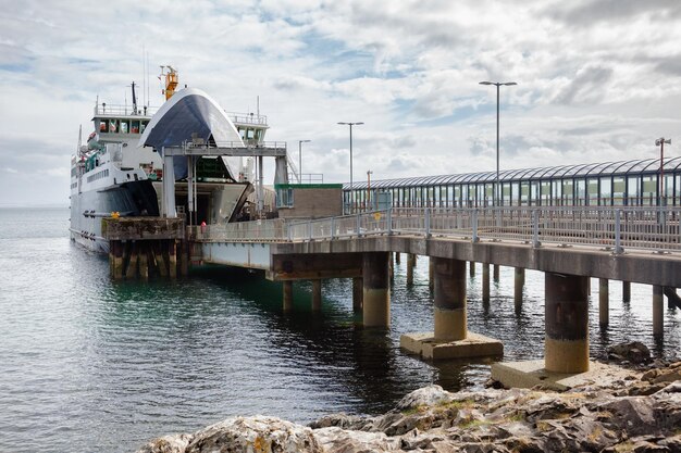 Ferry at terminal Inner Hebrides Scotland UK