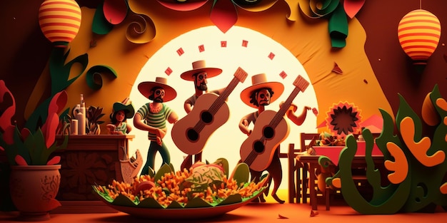 Festa junina background Brazilian party and Latin american festival Generative AI