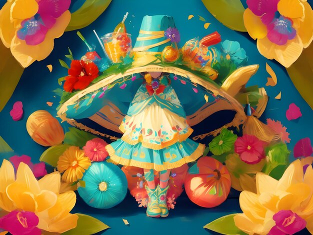 Festival Cinco De Mayo illustration image Colorful high resolution design AI Generate Image