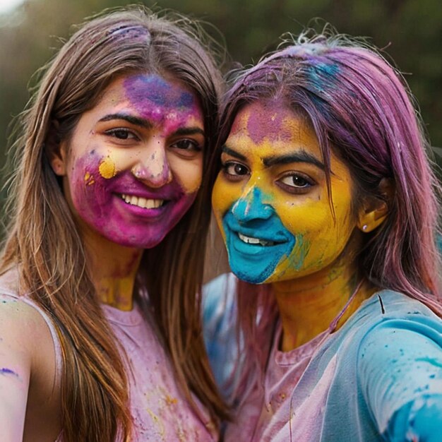 holi face painting