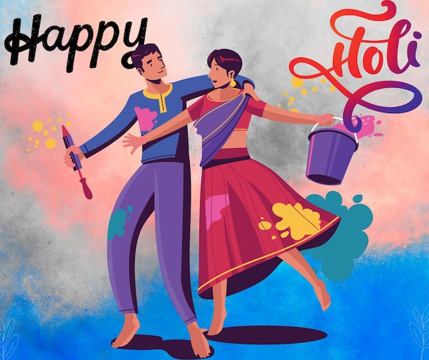 색 ⁇ 의 축제 행복한 홀리 페이스북 인스타그램 게시물