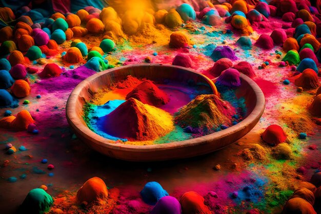 Festival of colors in india color powder