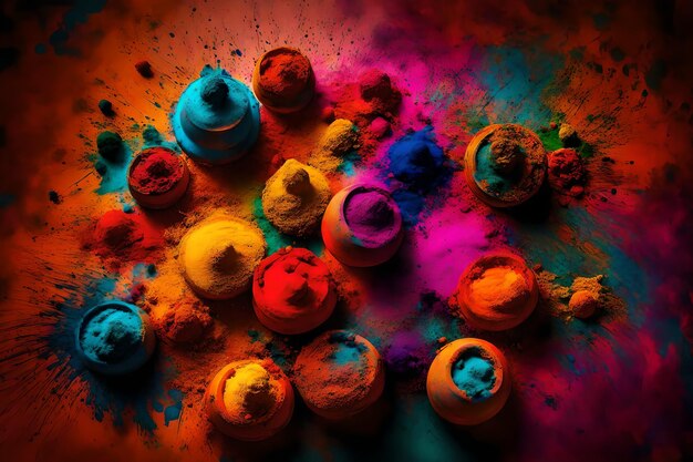 Photo festival of colors in india color powder