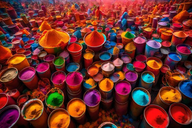 Festival of colors in india color powder