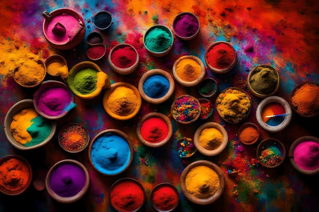 Festival of colors in india color powder