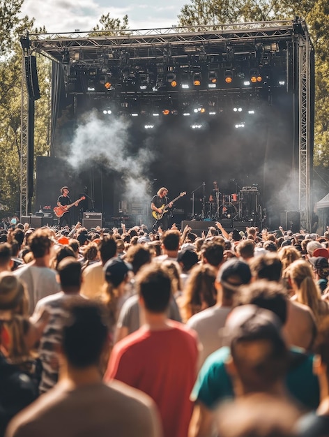 Crowds enjoying live music at a music festival