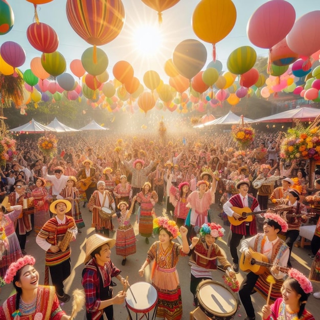 Festival en ballonnen realistische foto