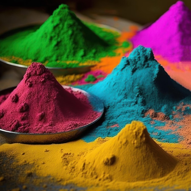 Festival of Indian people culture with vibrant colorful powder