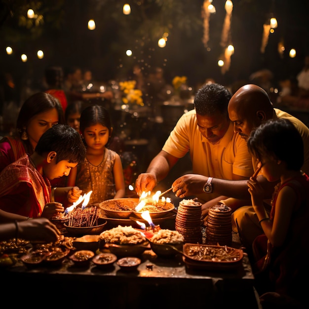 Photo festival of lights at diwali temples a spiritual celebration festival of light illuminance in tem