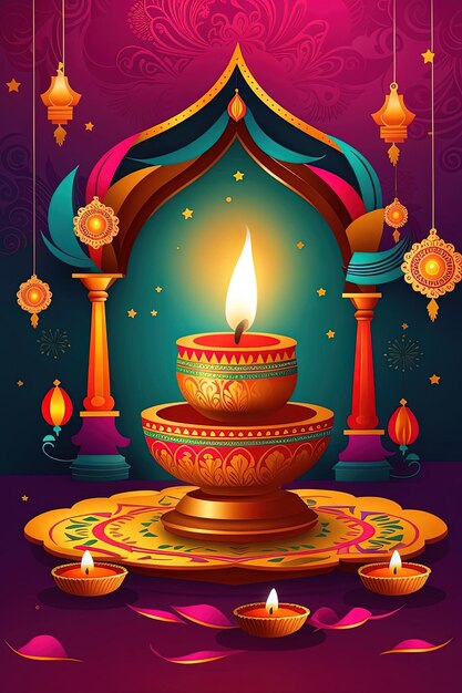 Photo festival of lights diwali with ganesh a happy diwali background