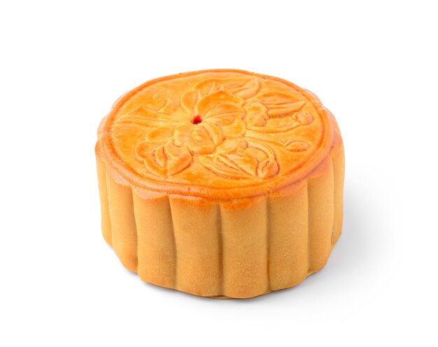 Festival moon cake on white background