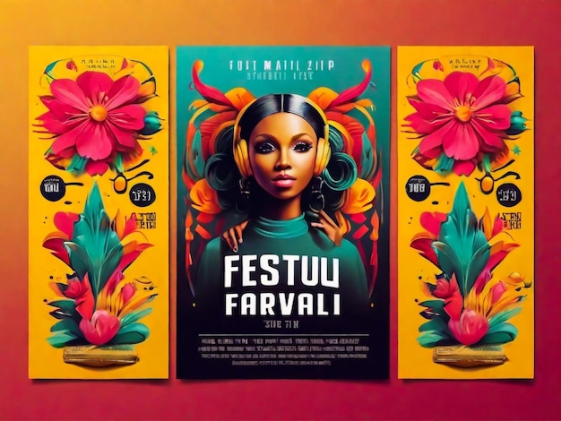 Festival poster ontwerp sjabloon