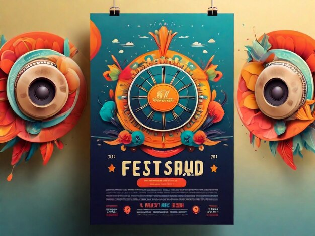 Festival poster ontwerp sjabloon