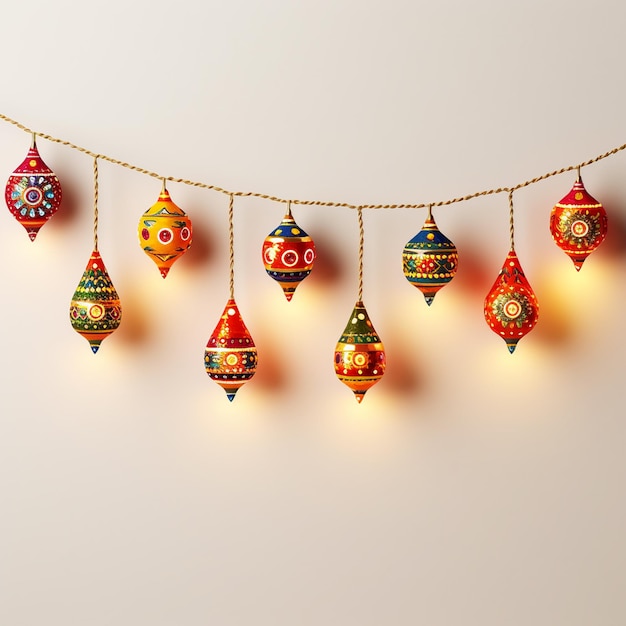 Festival toran with hanging lamps for diwali decoration