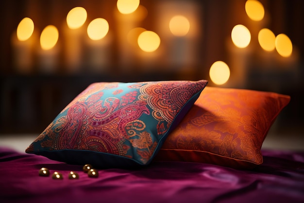 Festivalthemed cushions diwali background