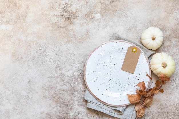 Festive autumn table place setting Fall composition