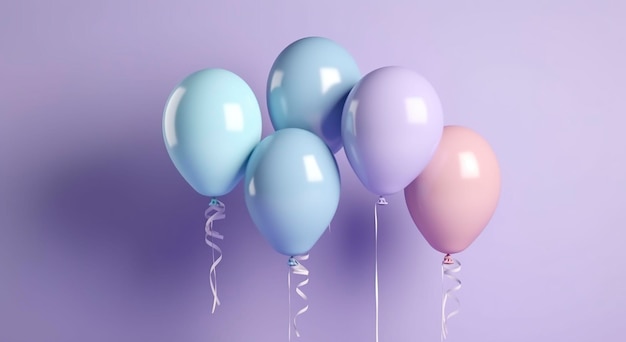 Festive background of balloons Generative AI