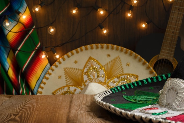 Photo festive background for the cinco de mayo and mexican independence day celebrations