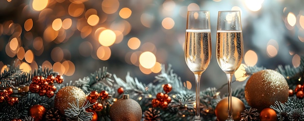 Festive background featuring fireworks and champagne perfect for New Years and Christmas Concept New Year39s Fireworks Festive Champagne Christmas Celebration Sparkling Background