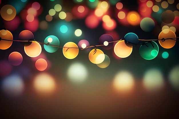 Festive background garland bokeh Generative AI