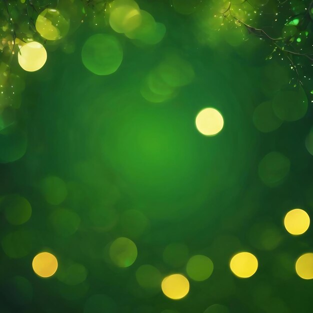 Photo festive background green background with bokeh blurred background abstraction circles