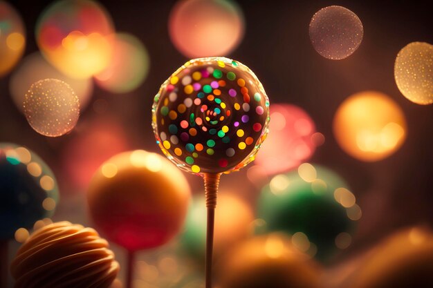 Festive background of lollipops Generative AIx9