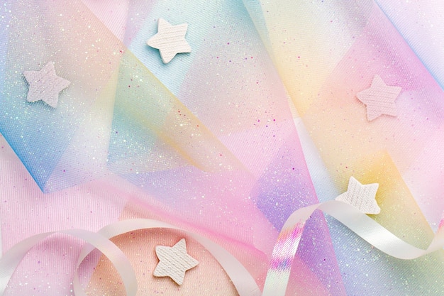 Festive background in Rainbow pastel colors. Unicorn party.