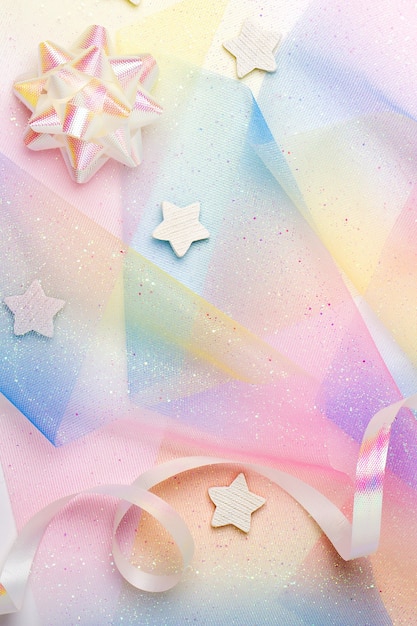 Festive background in Rainbow pastel colors. Unicorn party.