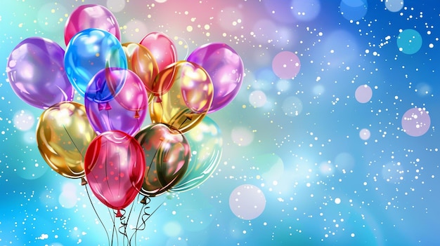 Photo festive background with balloons