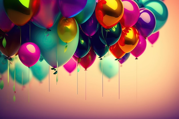 Festive Background with Balloons