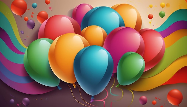 Festive background with colorful balloons for celebrate