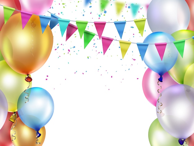 Festive background with colorful balloons