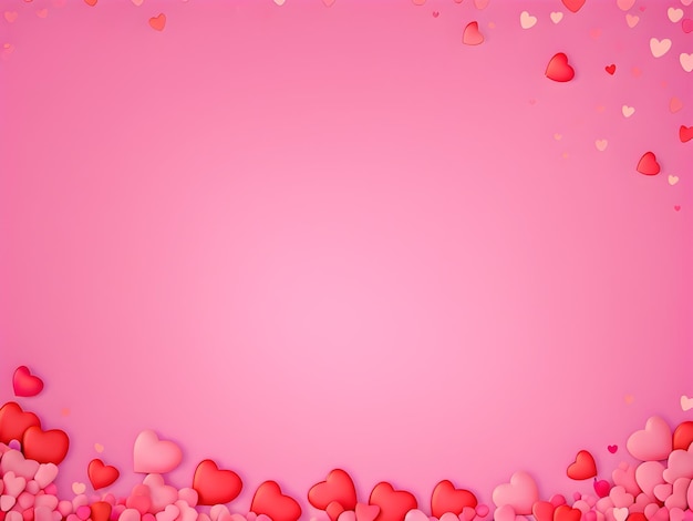 Festive background with pink hearts happy valentines day