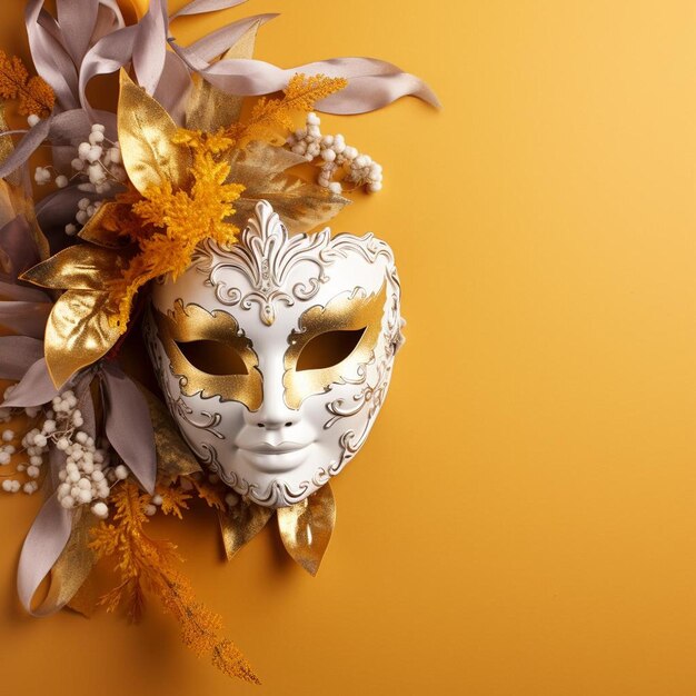 아름다운 금 종이 배경에 축제 아름다운  ⁇  마디 그라 또는 카니발 마스크