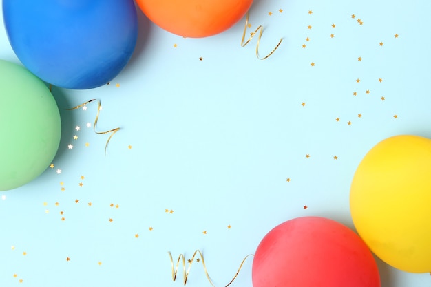 Festive birthday background on colored background with place for text