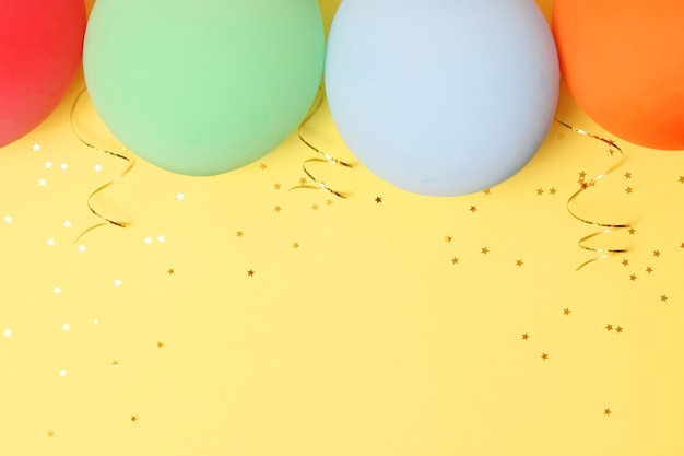 Festive birthday background on colored background with place for text