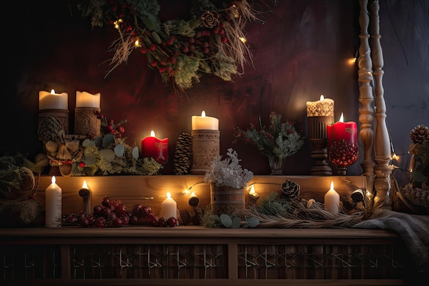 Photo a festive border that brings warm and cozy feelings of the holidays