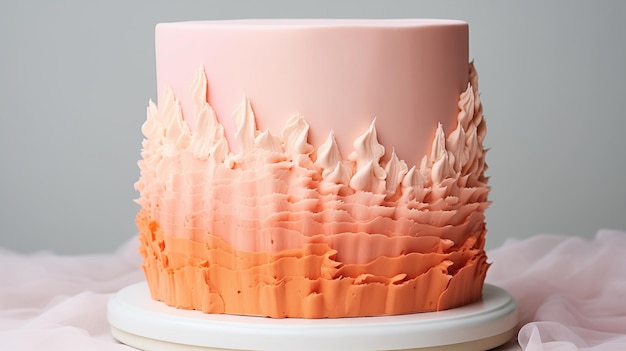 festive cake of peach fuzz color 2024